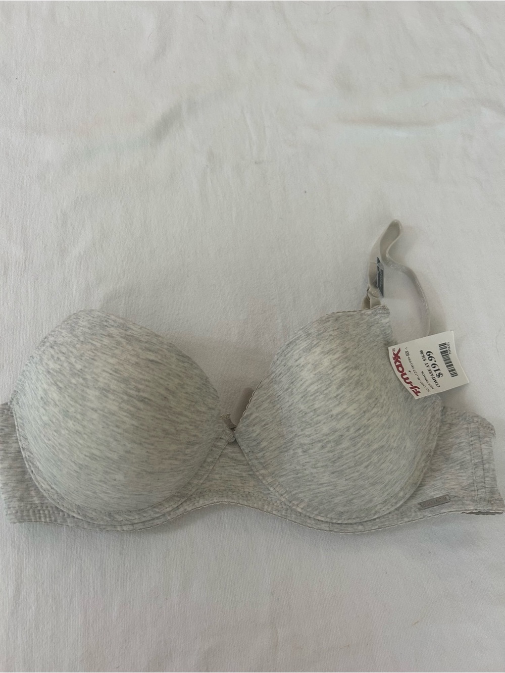NWT Nautica Intimates TShirt Bra Womens 38C Gray Heather Underwire Lightly Lined